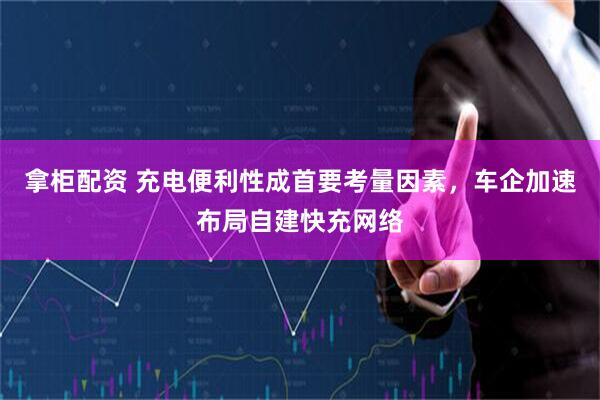 拿柜配资 充电便利性成首要考量因素，车企加速布局自建快充网络