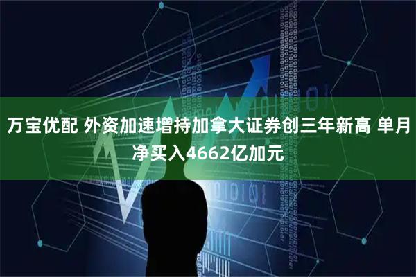 万宝优配 外资加速增持加拿大证券创三年新高 单月净买入4662亿加元